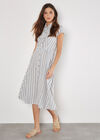 Striped Midi Shirt Dress, Blue, large