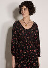 Floral Midi Dress, Black, large