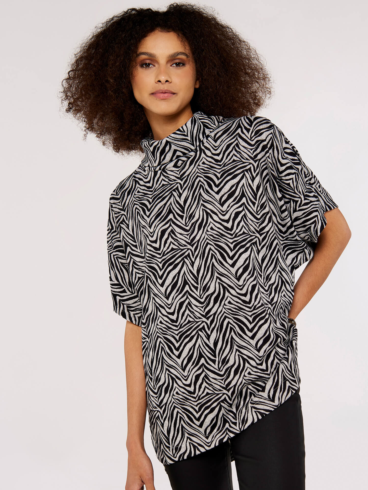 Leopard print hotsell polo neck top