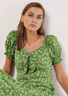 Sarasa Floral Bow Midi Dress, Green, large