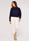 Boxy Pocket Jumper, Navy, large