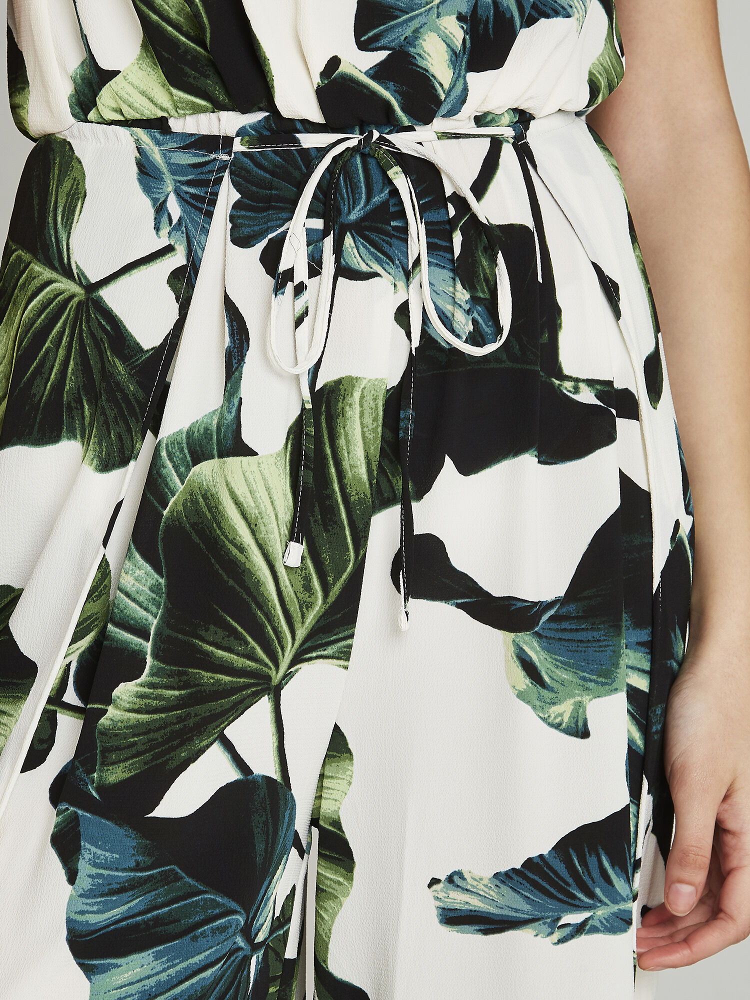 Apricot banana leaf print jumpsuit store