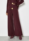 Soft Knit Wide Leg Trousers, Burgundy, large