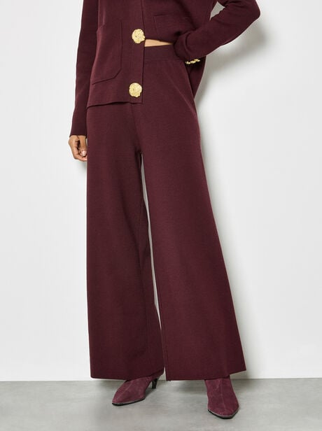 Soft Knit Wide Leg Trousers