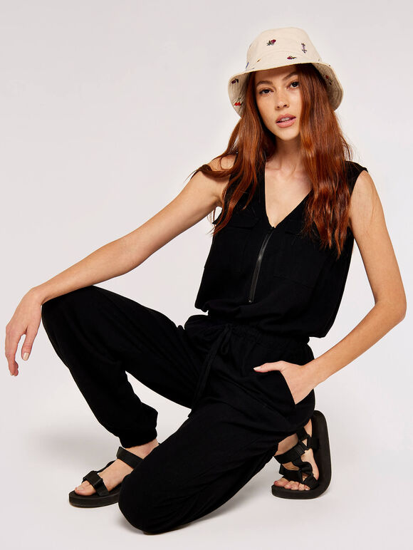 Utility Jumpsuit, Black, large