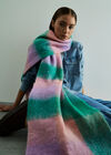 Check Colour Block Scarf, Pink, large