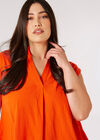 Curve Textured Cotton High-Low Hem Top, Orange, large