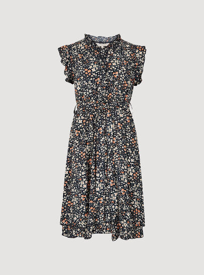 Ditsy Ruffle Mini Dress