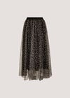 Leopard Tulle Skirt, Brown, large