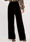 Wide Leg Velvet Trousers, Black, large