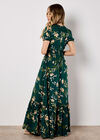Watercolour Floral Smocked Maxi Dress, Green, large