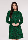 Silhouette Leaf Mini Dress, Black, large