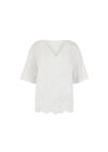 Embroidered Cotton Top, White, large