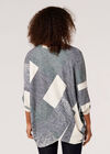 Batwing Geometric Jersey Top, Navy, large
