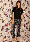Colourful Print Pyjamas Trousers, Black, large