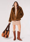 Short Opulent Fur Coat, Rust, large