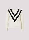 V-Neck Cricket Jumper, White, large