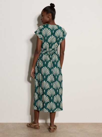 Fan Print Midaxi Dress