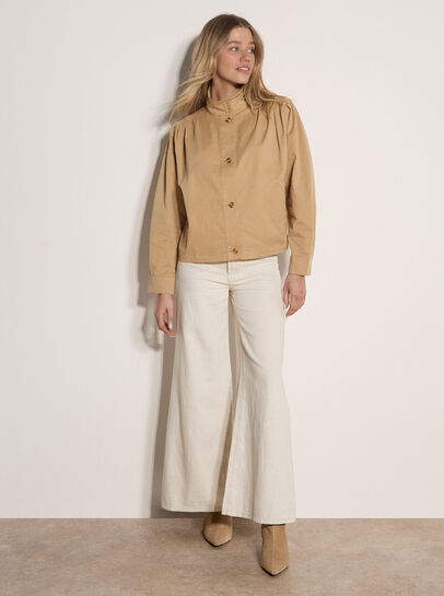 Cotton Funnel Neck Jacket