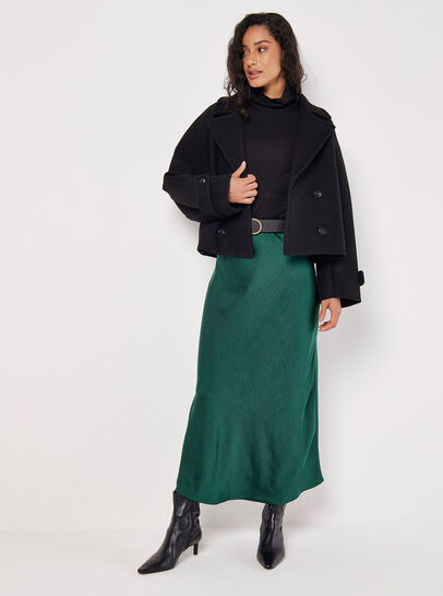 Satin Bias Midi Skirt