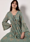 Metallic Paisley Boho Maxi Dress, Mint, large