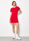 Cable Knit Skater Mini Dress, Red, large