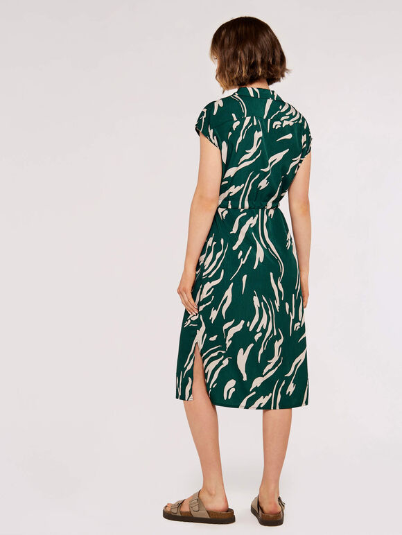 Swirl Shirt Midi Dress, Green, large