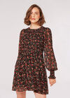 Ditsy Floral Smocked Mini Dress, Burgundy, large