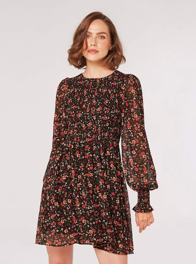 Ditsy Floral Smocked Mini Dress