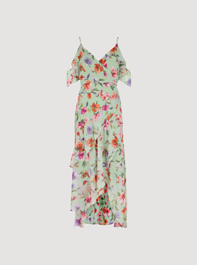 Watercolour Floral Chiffon Maxi Dress