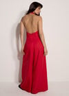 Halter Neck Wide-Leg Jumpsuit, Red, large