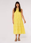 Tassel Broderie Midaxi Dress, Yellow, large