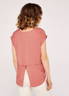 Split Back Tee, Coral, large