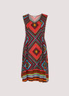 Geo Print Bakery Dress, Red, large