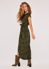 Abstract Print Crepe Wrap Dress, Khaki, large