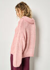 Chunky Knit Roll Neck Oversized Jumper, Pink, large
