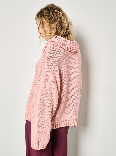 Chunky Knit Roll Neck Oversized Jumper