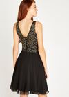Sequin Top Swing Dress, Black, large
