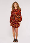Swirl Flute  Mini Dress, Brown, large