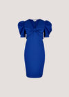 Bow Bodycon Mini Dress, Blue, large