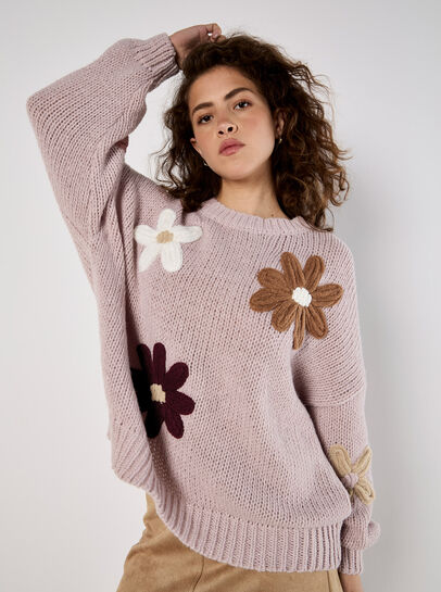 Embroidered Flower Jumper