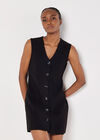 Tailored Waistcoat Mini Dress, Black, large