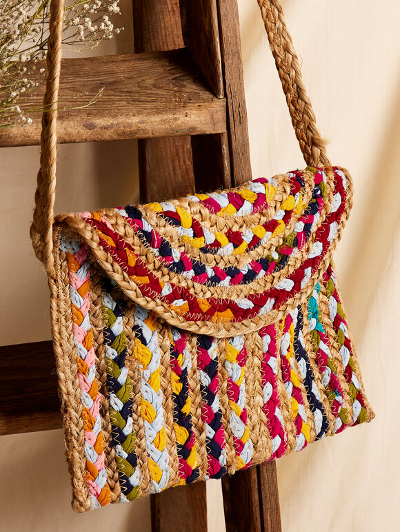 Recycled Jute Sling Bag, Assorted, large