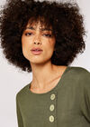 Triple Button Asymmetric Top, Khaki, large