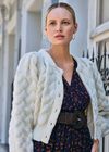 Bubble Crop Cardigan, Cream, large