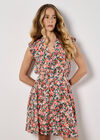 Ditsy Floral Ruffle Mini Dress, Green, large