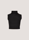 Jersey Crop Tank Top, Black, large