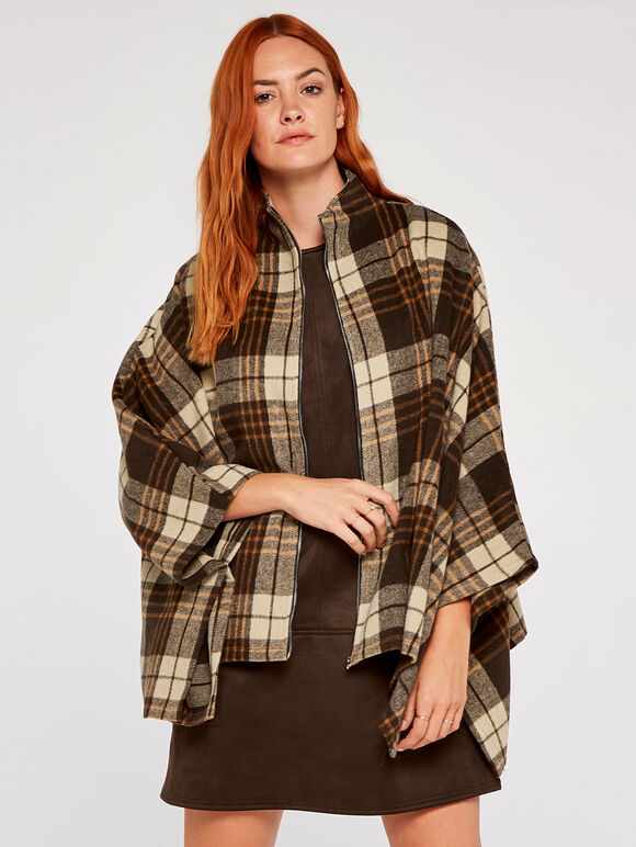 Suedette 2 Patch Pocket Shift Dress, Brown, large