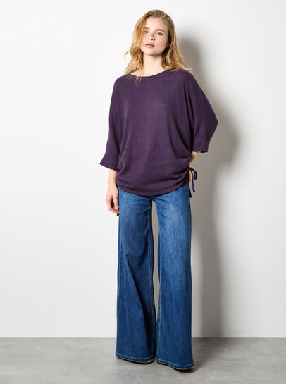 Soft Touch Drawstring Batwing Top