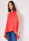 Shimmer Slub Shark Hem Top, Red, large